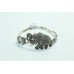 Sterling Silver 925 elephant theme jewelry Cuff Bracelet Bangle Marcasite stones